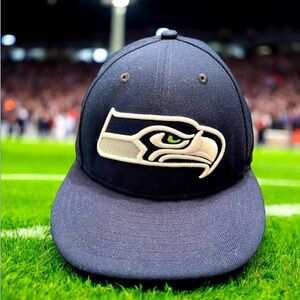 NFL Seattle Seahawks Hat Adjustable Cap Navy‎ Blue OS Embroidered Logo